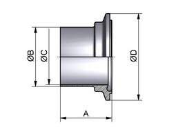 DIN 11864 Clamp Nut NKS, 4404, F: 34,0 mm, 40 bar, 0,8my
