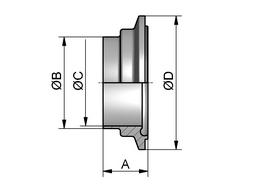 DIN 11853 Clamp Nut NKS, 4404, F: 34,0 mm, 40 bar, 0,8my