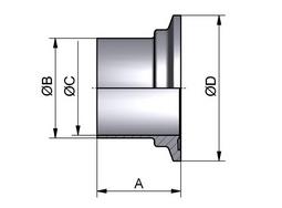 DIN 11864 Clamp Liner BKS, 4404, F: 34,0 mm, 40 bar, 0,8my