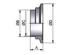 DIN 11853 Clamp Liner BKS, 4404, F: 34,0 mm, 40 bar, 0,8my