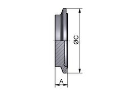 DIN 11864 Clamp Blind BNKS, 4404, F: 34,0 mm, 0,8my