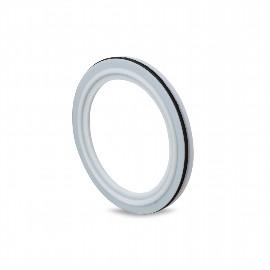 Clamp pakning, PTFE/FPM, F: 25,4 mm, White+Black